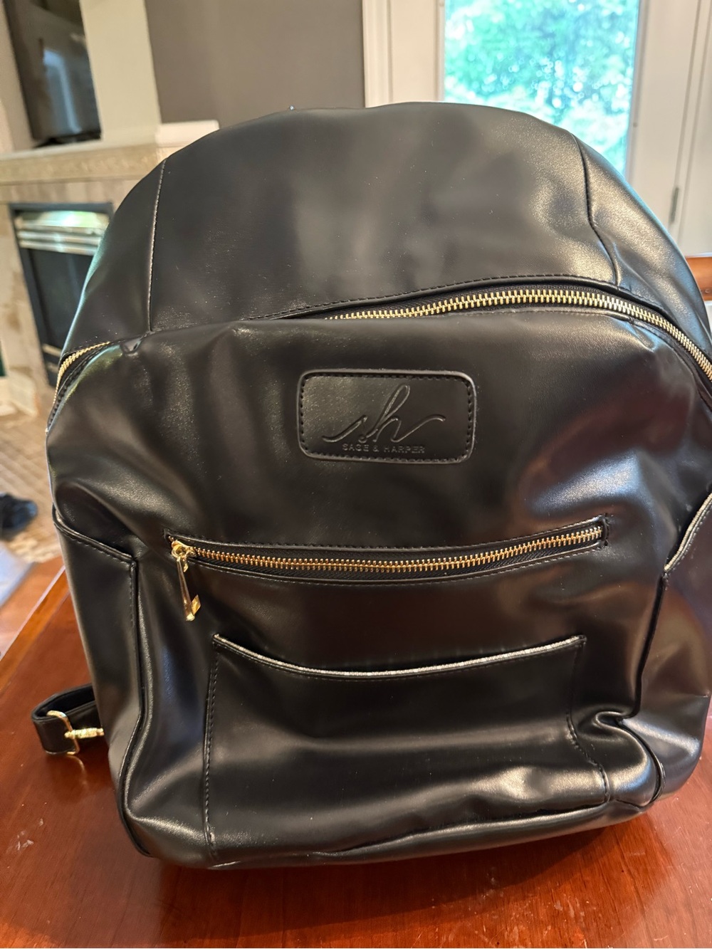 Vegan faux leather backpack